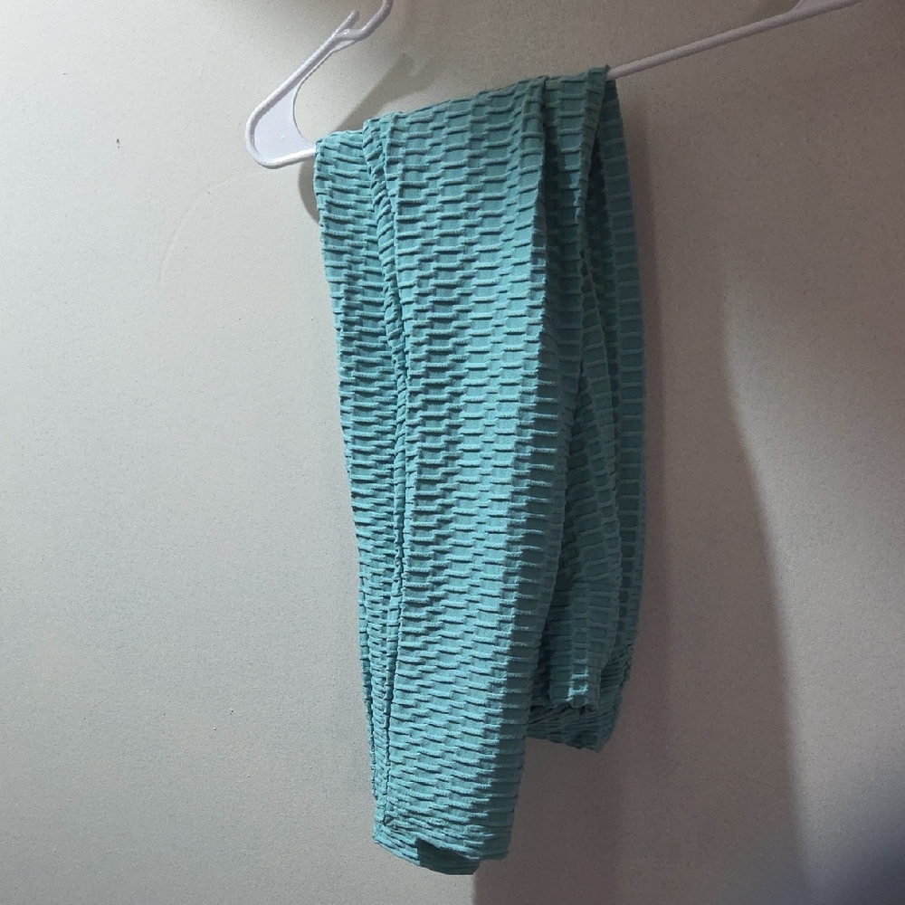Textured Aqua Leggings